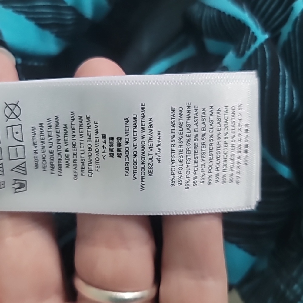 NWT MICHAEL Michael Kors Wide-Leg Jumpsuit Womens M Peacock Blue Leaf Print Dres - Picture 10 of 12